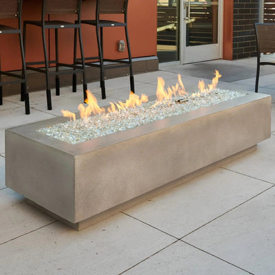 The Outdoor GreatRoom Company Cove 54-Inch Linear Gas Fire Pit Table Fire Pit Tables Flame Authority