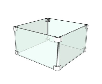 The Outdoor Plus 14x14 inch Square Tempered Glass Wind Guard OPT-WG-1414