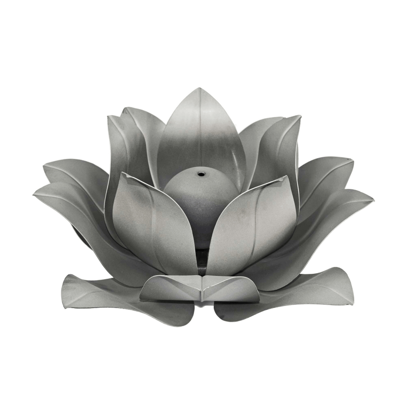 The Outdoor Plus 18x9 inch Stainless Steel Ornament Gas Lotus Flower Burner OPT-LF