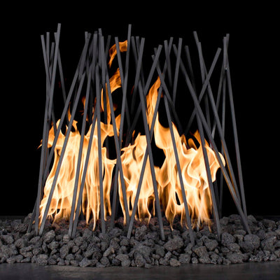 The Outdoor Plus 30x10x1/4 inch Ornament Milled Steel Fire Twigs OPT-STWG30
