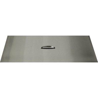 The Outdoor Plus Dixie 10" x 38" Stainless Steel Rectangular Fire Pit Cover OPT-DXRC-1038