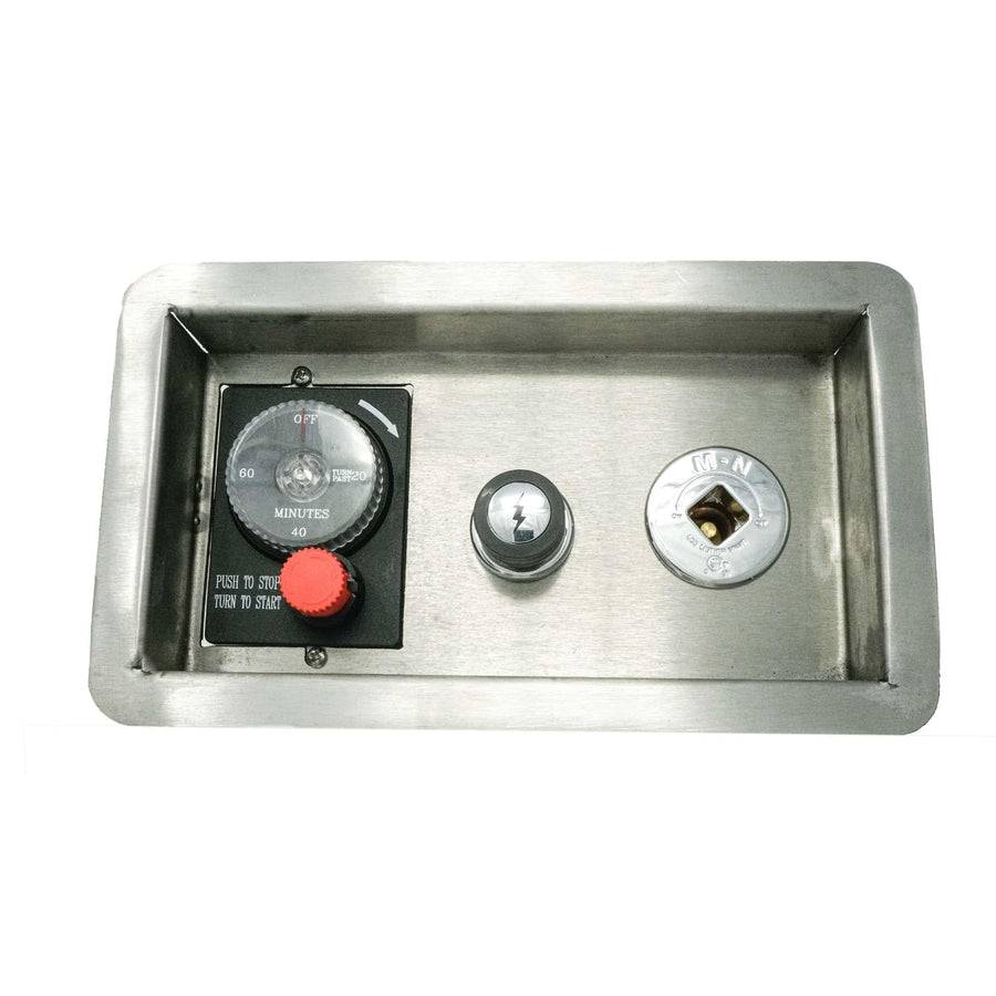 The Outdoor Plus Gas Timer With Push Button, E-Stop & Key Valve - Recessed Panel OPT-GTESTOPTMPBKVRP