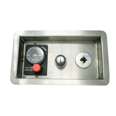The Outdoor Plus Gas Timer With Push Button, E-Stop & Key Valve - Recessed Panel OPT-GTESTOPTMPBKVRP