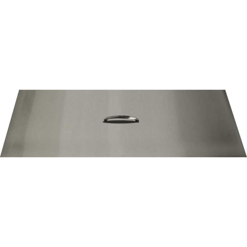 The Outdoor Plus Rectangular 16 x 52-inch Stainless Steel Fire Pit Cover OPT-RC1652