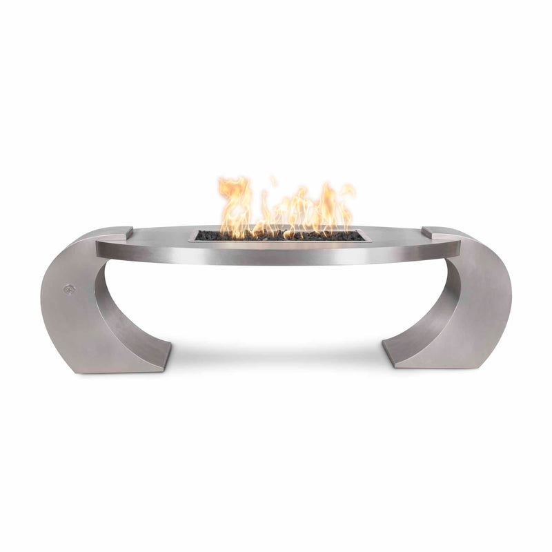 The Outdoor Plus Vernon Stainless Steel Gas Fire Pit Match Lit Ignition OPT-VRNSS