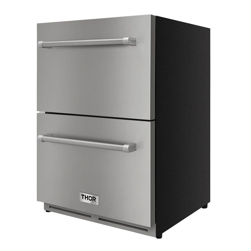 Thor Kitchen 24 Inch Indoor Outdoor Refrigerator Drawer in Stainless Steel TRF2401U Flame Authority
