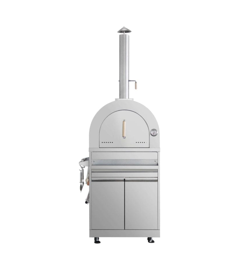 Thor Kitchen 26.8-inch Outdoor Kitchen Pizza Oven and Cabinet in Stainless Steel MK07SS304 Flame Authority