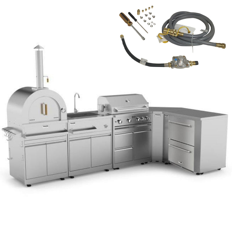 Thor Kitchen 4 Burner Outdoor Kitchen Grill Package Flame Authority