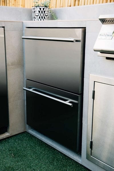 TrueFlame 24" 5.3C Deluxe Two-Drawer Outdoor Rated Fridge TF-RFR-24DR2