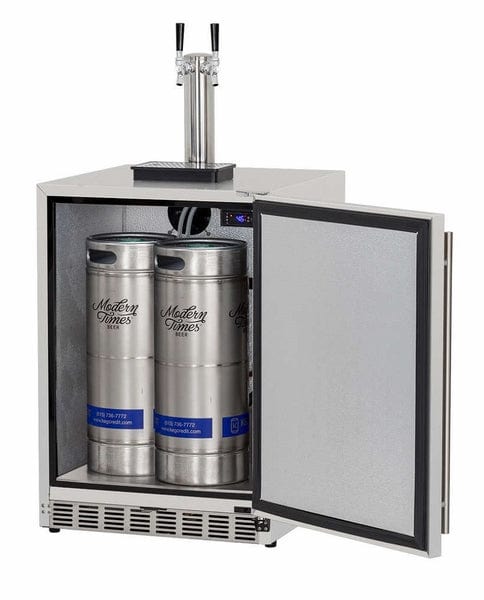 TrueFlame 24" 6.6C Deluxe Outdoor Rated Dual Tap Kegerator TF-RFR-24DK2