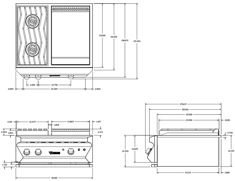 Twin Eagles 30-Inch Built-In Gas Dine & Breakfast Club - TEBC30-C Flame Authority