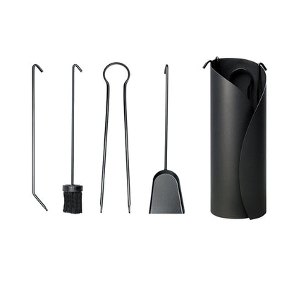 Valcourt Petal Fireplace Tool Set AC02629 Alll In Metal black Color 