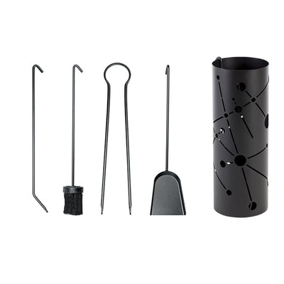 Valcourt Spektra Fireplace Tool Set AC02631 In Black Metal Colors 