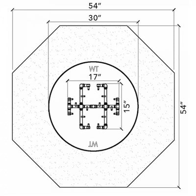 Warming Trends Crossfire FO Octagon Ready To Finish Fire Pit Kit, 54x18-Inch Flame Authority