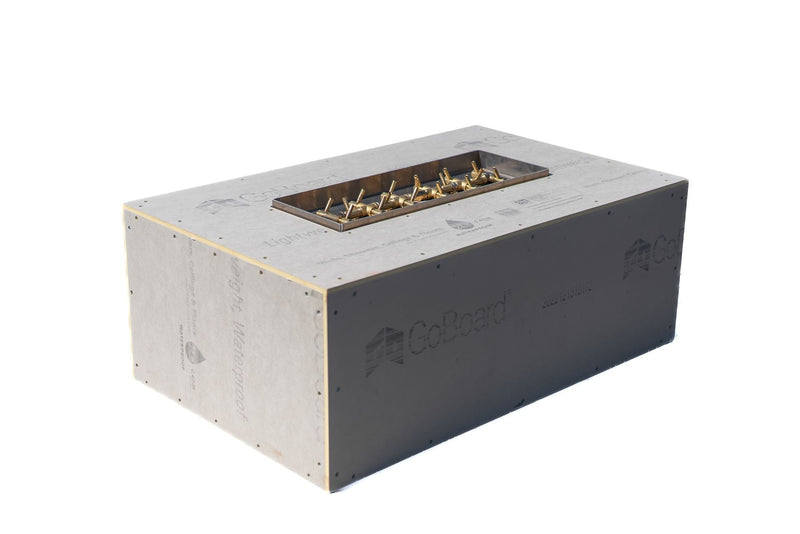 Warming Trends Crossfire FR Rectangular with Linear Ready To Finish Fire Pit Kit, 48x30x18-Inch Flame Authority