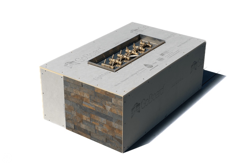 Warming Trends Crossfire FR Rectangular with Linear Ready To Finish Fire Pit Kit, 48x30x18-Inch Flame Authority