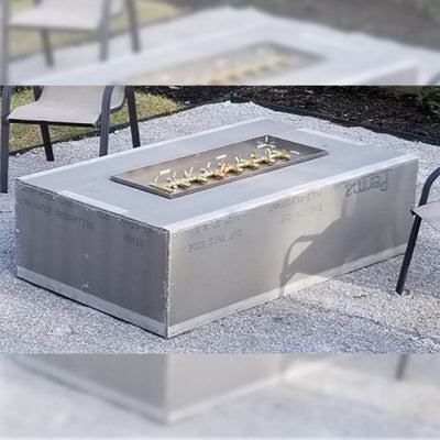 Warming Trends Crossfire FR Rectangular with Linear Ready To Finish Fire Pit Kit, 72x42x18-Inch Flame Authority