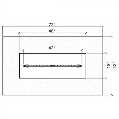 Warming Trends Crossfire FR Rectangular with Linear Ready To Finish Fire Pit Kit, 72x42x18-Inch Flame Authority