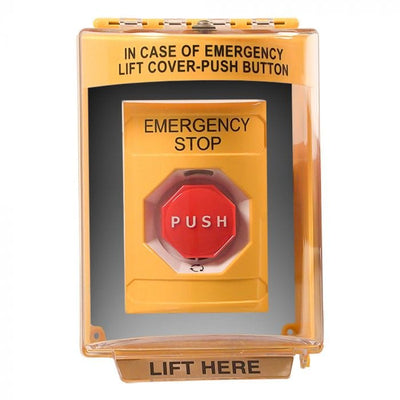 Warming Trends EMERSTOP Emergency Stop Push Button With Weather Proof Lift Cover Flame Authority