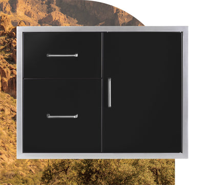 Wildfire Door/Drawer Combo 30” x 24” Black Stainless Steel WF-DDWCOMBO3025-BSS | Flame Authority - Trusted Dealer