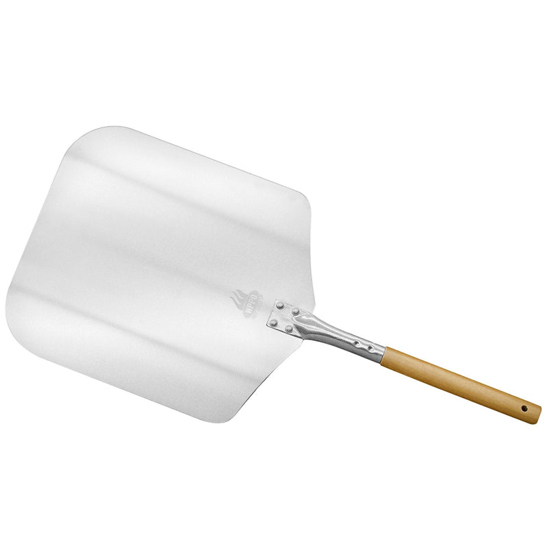 WPPO 14" x 16" Aluminum Pizza Peel with 11 3/4" Wooden Handle WKPA-1428W | Flame Authority - Trusted Dealer