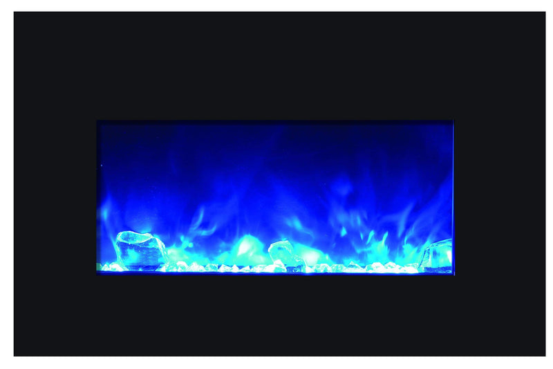 Amantii 30" Medium Insert Electric Fireplace INSERT-30-4026-BG with Black Glass Surround