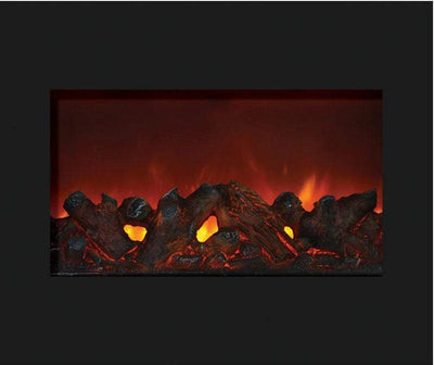 Amantii Zero Clearance 30" Electric Fireplace ZECL-30-3226-BG with 32" x 26" Black Glass Surround