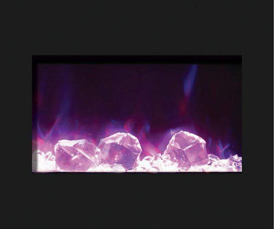 Amantii Zero Clearance 30" Electric Fireplace ZECL-30-3226-BG with 32" x 26" Black Glass Surround
