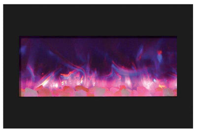 Amantii Zero Clearance 33" Electric Fireplace ZECL-33-3624-BG with 36" x 24" Black Glass Surround