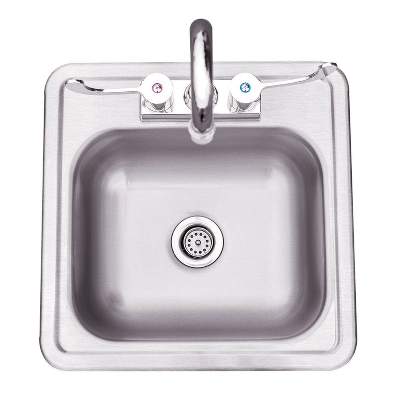 American Made Grills 15-inch Drop-In Sink & Hot/Cold Faucet - SSNK-15D