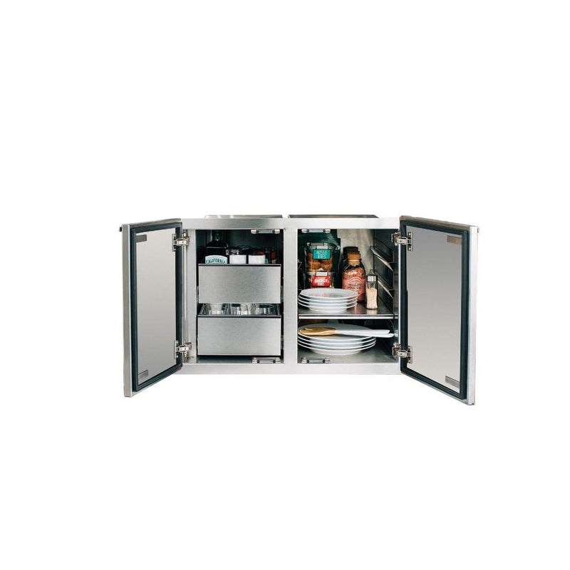 American Made Grills AMG 36" 2-Drawer Dry Storage Pantry & Enclosed Cabinet Combo SSDP-36DC