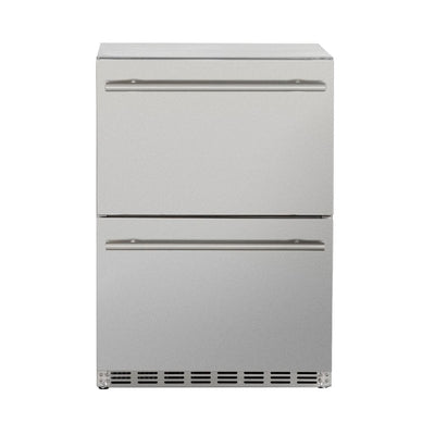 AMG American Made Grills 24" 5.3c Deluxe Outdoor Rated 2-Drawer Refrigerator SSRFR-24DR2