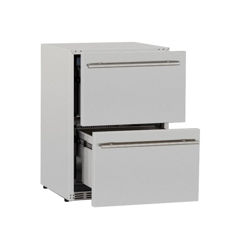 AMG American Made Grills 24" 5.3c Deluxe Outdoor Rated 2-Drawer Refrigerator SSRFR-24DR2