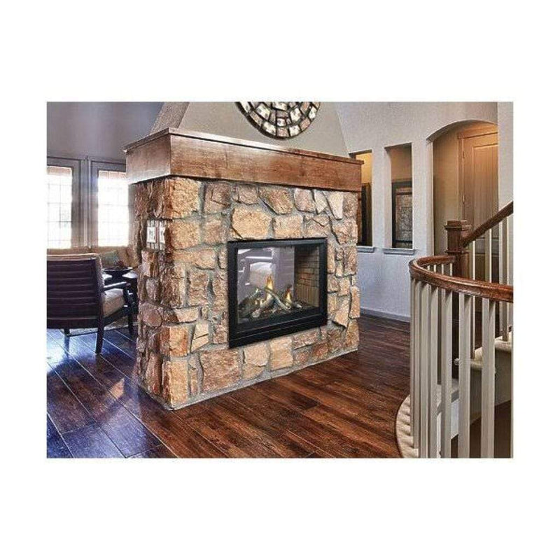 Empire 36" Tahoe Clean-Face Peninsula and See-Thru Fireplace DVP36PP