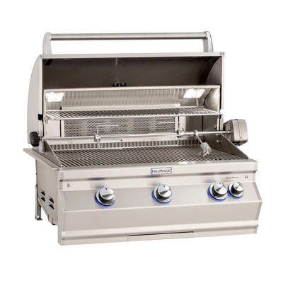 Fire Magic Aurora 30" Built-In Gas Grill with Backburner, Rotisserie Kit & Analog Thermometer A540i