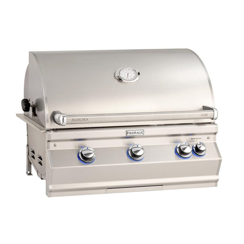 Fire Magic Aurora 30" Built-In Gas Grill with Backburner, Rotisserie Kit & Analog Thermometer A540i
