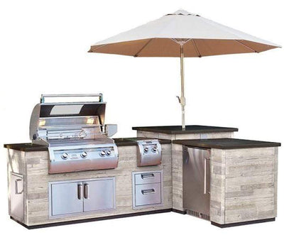 Fire Magic L-Shaped Reclaimed Wood Island System IL660-FOR(SPR)-116BA-3589-DL