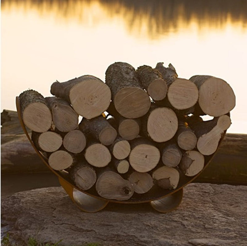 Fire Pit Art 39-inch Carbon Crescent Log Rack - CRLR-C