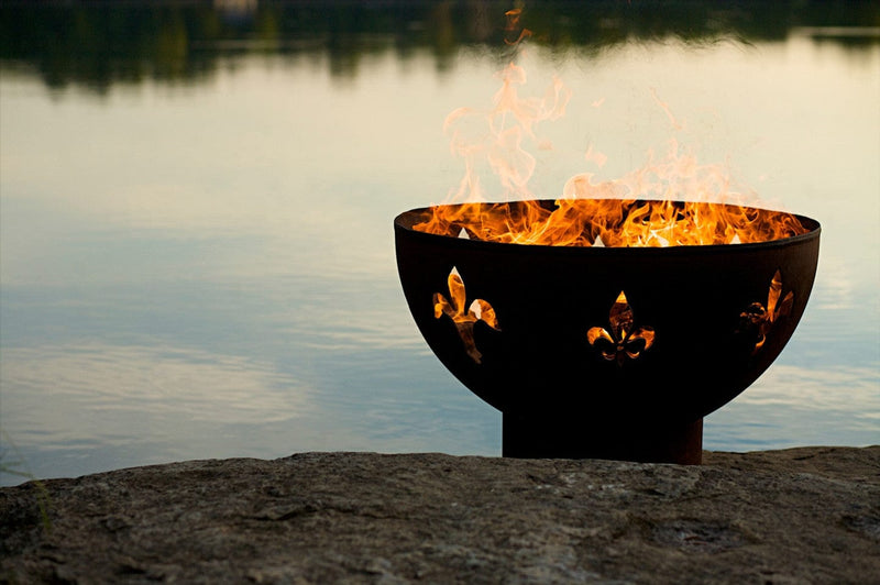 Fire Pit Art Fleur de Lis 36-inch Wood Burning Fire Pit - FDL
