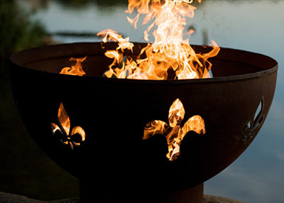 Fire Pit Art Fleur de Lis 36-inch Wood Burning Fire Pit - FDL