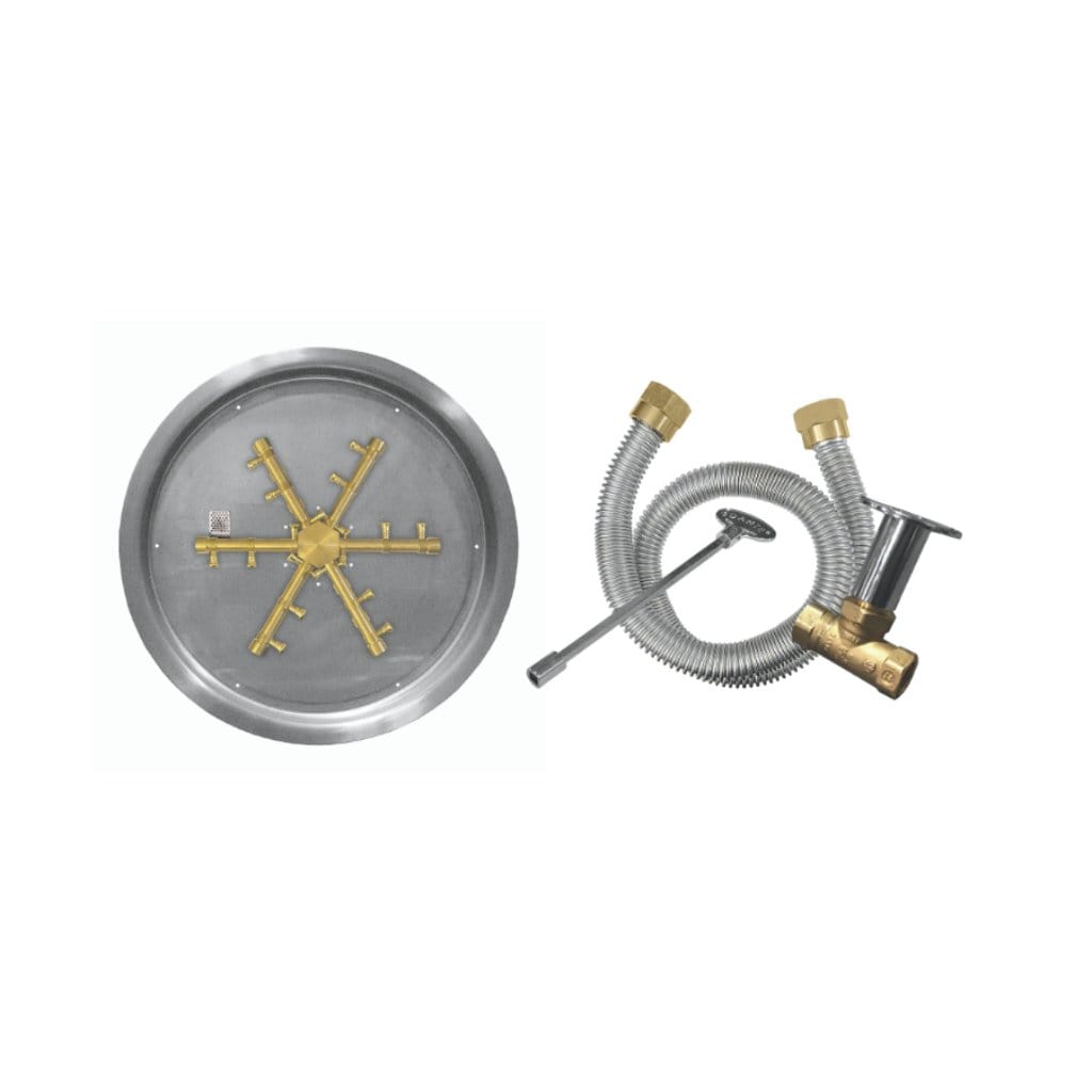 Firegear 25” Round Drop-In Pan Brass Burning Spur NG FPB-25RPSBR21MT