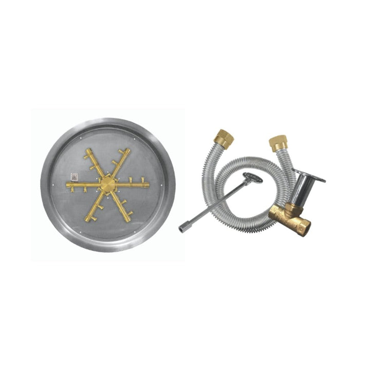 Firegear 25” Round Drop-In Pan Brass Burning Spur NG FPB-25RPSBR21MT