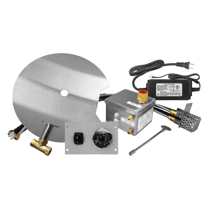 Firegear 26-inch Round Flat Pan Gas Fire Pit Burner Kit w/ AWS Electronic Ignition System