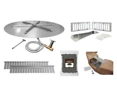 Firegear 26" Stainless Steel Round Disk Paver Ready Gas Fire Pit Kit FPB-26DTMSIN-PK