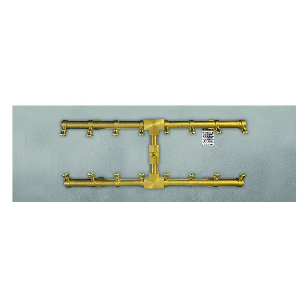 Firegear 36" Linear Flat Pan Brass H-Burner LOF-3610PS306MT