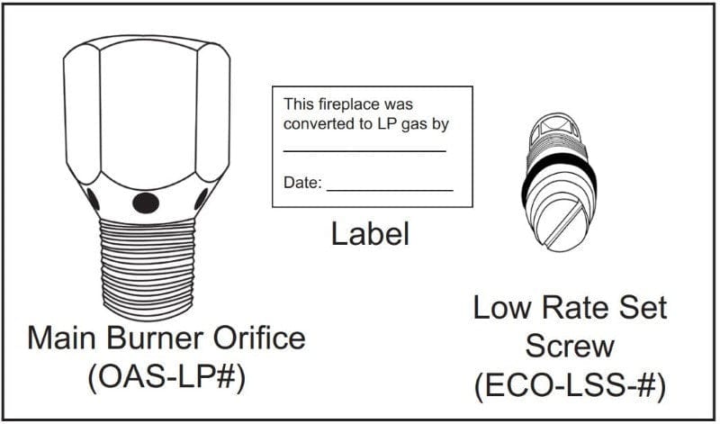 Firegear Kalea Bay Fireplace 60-inch Propane Conversion Kit OFP-60LECO-LPK