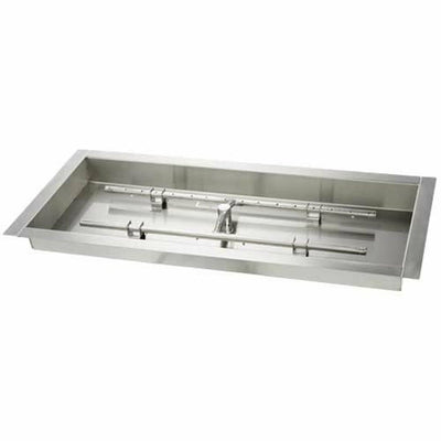HPC Fire 24 X 12" Pan with SST Torpedo H-Burner made from 304 Stainless Steel - LP TOR-24X12SS-H-LP