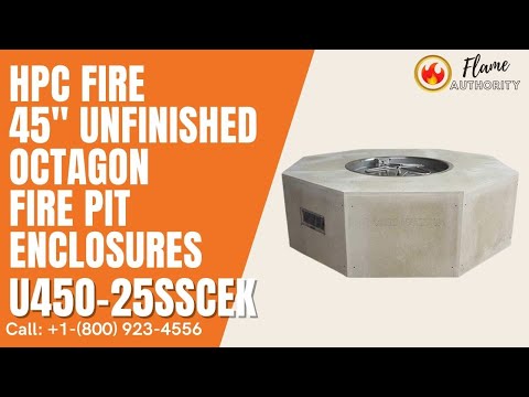 HPC Fire 45" Unfinished Octagon Fire Pit Enclosures U45O-25SSCEK