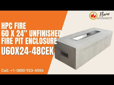 HPC Fire 60 x 24" Unfinished Fire Pit Enclosure U60X24-48CEK