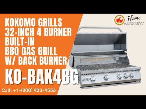 Kokomo Grills 32-inch 4 Burner Built-In BBQ Gas Grill with Back Burner - KO-BAK4BG